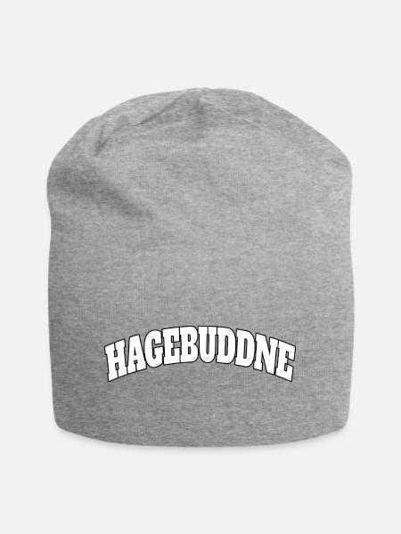 Hagebuddne – Wortspiel Meme Spruch - Jersey-Beanie - Grau meliert