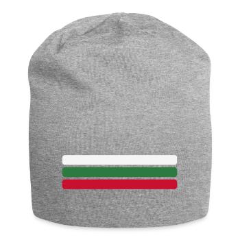 Drapeau de la Bulgarie Minimal - Bande en éventail du drapeau Desi - Bonnet en jersey - gris chiné - Devant