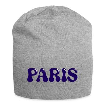 Pariser Glänzende Marineblaue Patentbriefe - Jersey-Beanie - Grau meliert - Vorne