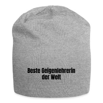 Beste Geigenlehrerin der Welt Geige Geschenk - Jersey-Beanie - Grau meliert - Vorne