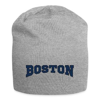 Boston Block Font Logo - Jersey Beanie - heather grey - Front