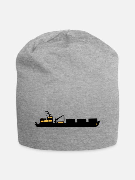 Boat cargo ship ship two-color - Jersey Beanie - heather grey