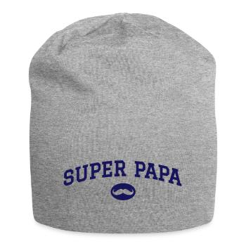 Super daddy mustache - Jersey Beanie - heather grey - Front