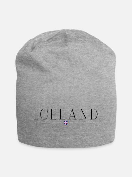 Ich liebe Island - Jersey-Beanie - Grau meliert