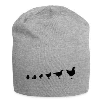 Snapshot Chick Family, Chicken, Evolution, - Jersey Beanie - heather grey - Front