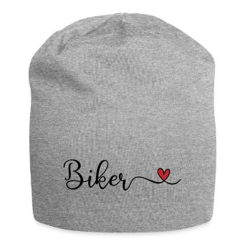 Biker with heart - Jersey Beanie - heather grey - Front