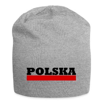 Pologne - Polska - Pologne - Pologne flag - Bonnet en jersey - gris chiné - Devant