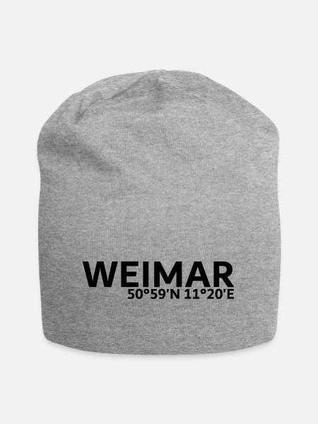 Weimar Koordinaten - Jersey-Beanie - Grau meliert