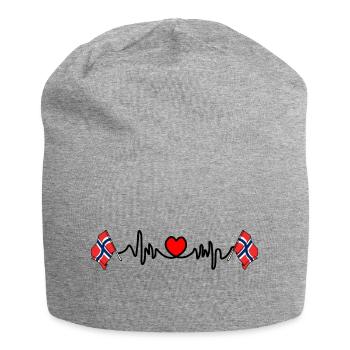 Herzfrequenz Cardio Flagge Norwegen - Jersey-Beanie - Grau meliert - Vorne