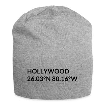 Hollywood, Florida, USA Coordinates - Jersey Beanie - heather grey - Front
