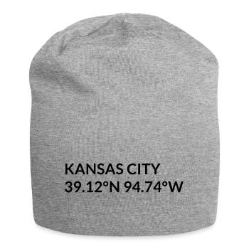 Kansas City, Kansas, USA Coordinates - Jersey Beanie - heather grey - Front