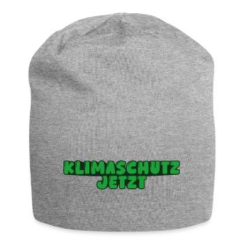 Klimaschutz jetzt - Jersey-Beanie - Grau meliert - Vorne