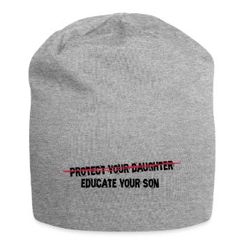 protect your daughter, educate your son - Jersey-Beanie - Grau meliert - Vorne