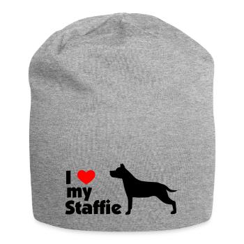 I Love My Staffie - Bonnet en jersey - gris chiné - Devant