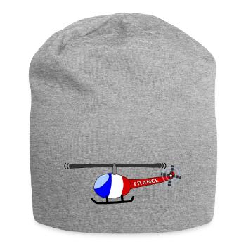 Hélicoptère France Flag Enfants - Bonnet en jersey - gris chiné - Devant