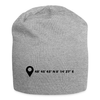 Baden-Baden Koordinaten - Jersey-Beanie - Grau meliert - Vorne