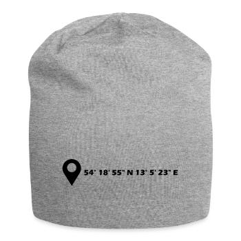 Stralsund Koordinaten - Jersey-Beanie - Grau meliert - Vorne