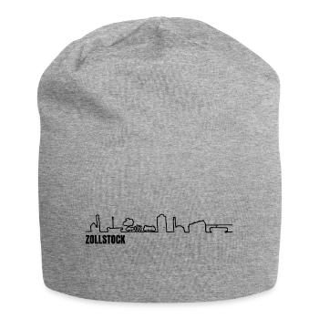 Zollstock_skyline_schwarz_einfach - Jersey Beanie - heather grey - Front
