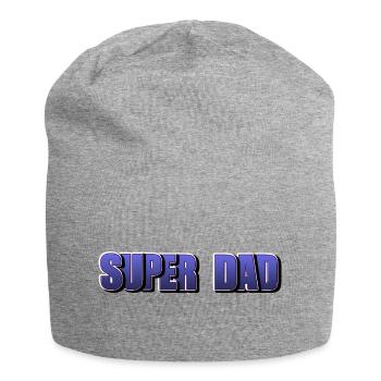 Schriftzug Super Dad für den besten Vater - Jersey-Beanie - Grau meliert - Vorne
