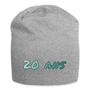 20. 20. JAHRESTAG. 20-JÄHRIGES JUBILÄUM. 20 JAHRE. - Jersey-Beanie - Grau meliert - Vorne