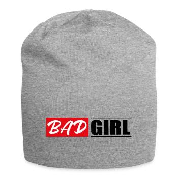fille fille power populaire autocollant autocollant - Bonnet en jersey - gris chiné - Devant