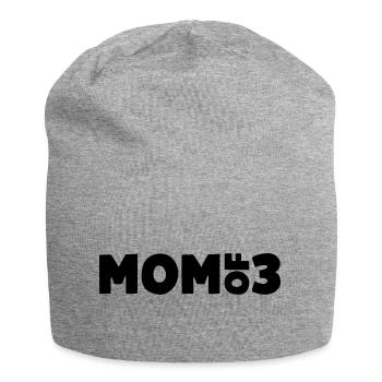 Mom of 3 - Jersey Beanie - heather grey - Front