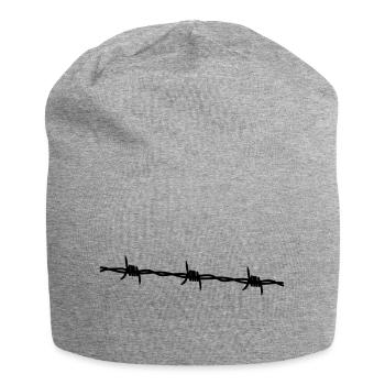 Stacheldraht Motiv – Freiheit & Abwehr im Politik - Jersey-Beanie - Grau meliert - Vorne