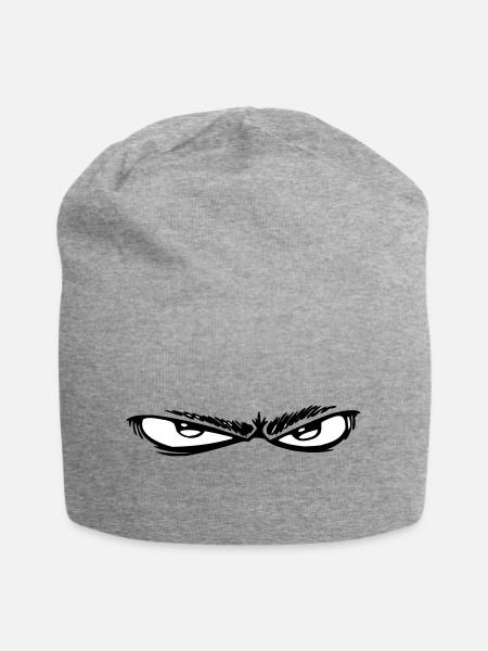 Night Eyes Black & White - Jersey Beanie - heather grey