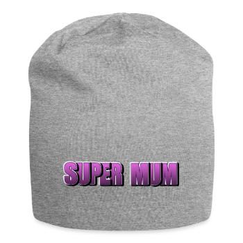 Super Mum lettering for the best mother - Jersey Beanie - heather grey - Front