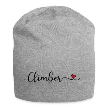 Climber Heart Typography - Jersey Beanie - heather grey - Front