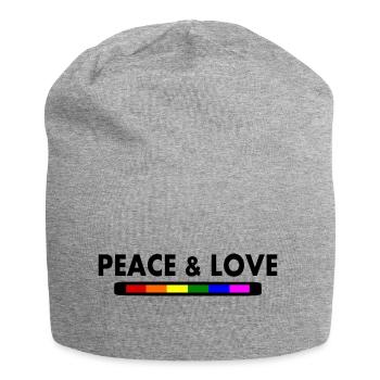 Peace and love - Jersey Beanie - heather grey - Front