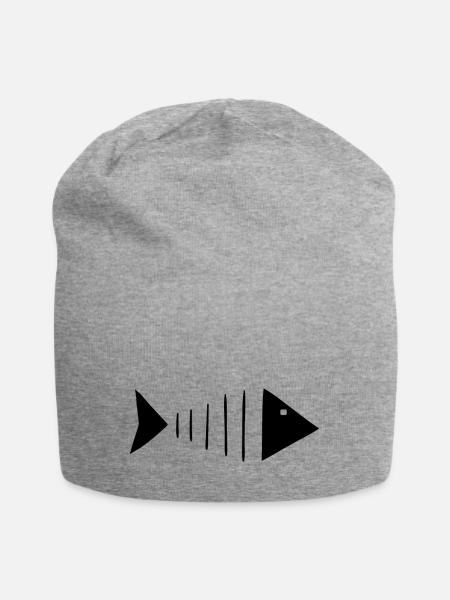 Fischgräte Fisch Angler Fischer - Jersey-Beanie - Grau meliert