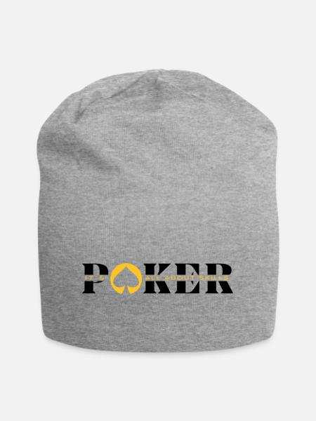POKER ÜBER GESCHICKLICHKEITS-Poker Artikel - Poker Mode - Jersey-Beanie - Grau meliert