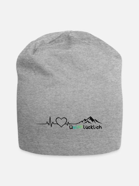Berge wandern Herz Gebirge - Jersey-Beanie - Grau meliert