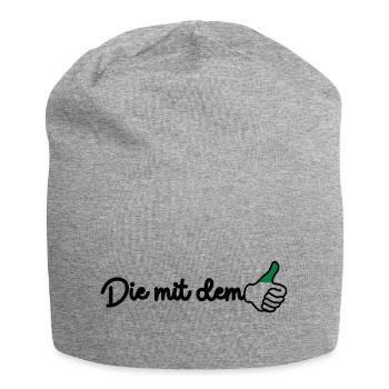 Die mit dem grünen Daumen - Jersey-Beanie - Grau meliert - Vorne