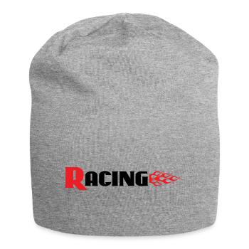 Racing Graphic With Flames - Car Auto Bike Decals - Jersey Beanie - heather grey - Front