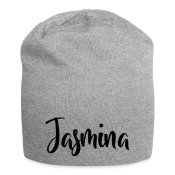 Vorname Jasmina - Jersey-Beanie - Grau meliert - Vorne