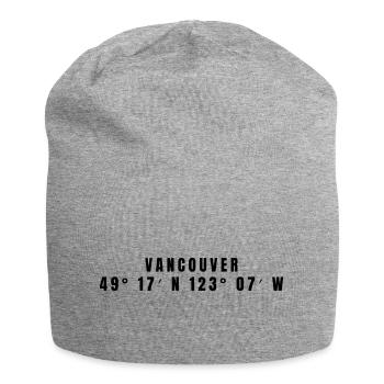 Vancouver, Canada Coordinates - Jersey Beanie - heather grey - Front