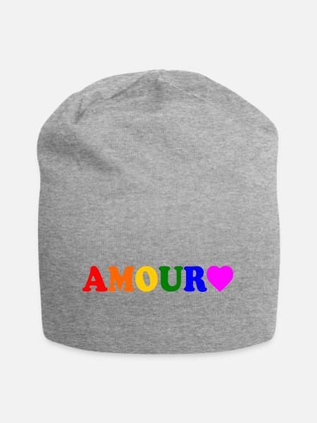 Amour - Jersey-Beanie - Grau meliert