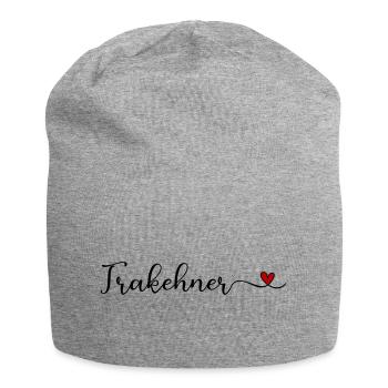Trakehner lettering with heart - Jersey Beanie - heather grey - Front