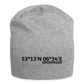 Groningen Koordinaten - Jersey-Beanie - Grau meliert - Vorne