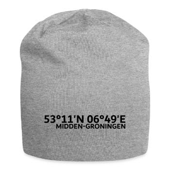 Midden-Groningen Koordinaten - Jersey-Beanie - Grau meliert - Vorne