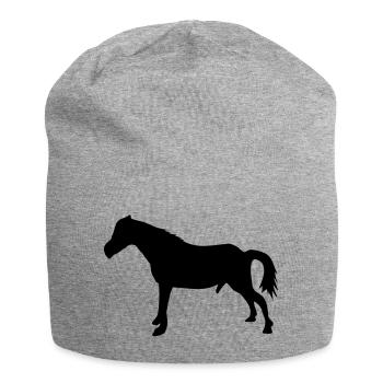 pferd_mit_ - Jersey-Beanie - Grau meliert - Vorne