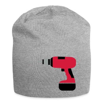A cordless drill - Jersey Beanie - heather grey - Front