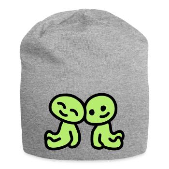 Freundschaft - verliebt - Jersey-Beanie - Grau meliert - Vorne