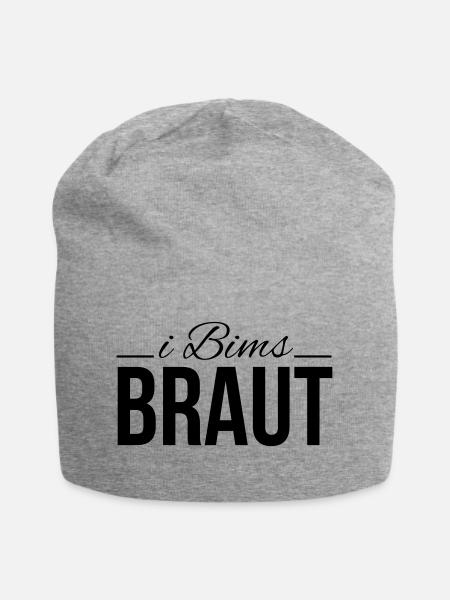 i bims braut - Jersey-Beanie - Grau meliert