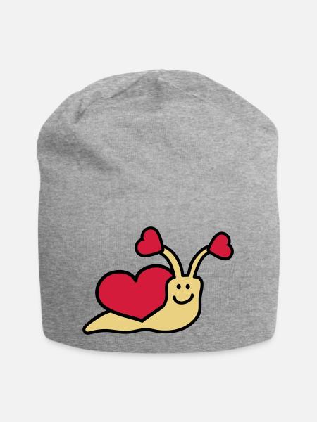love_snail_3c - Jersey-Beanie - Grau meliert