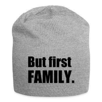 famille - Bonnet en jersey - gris chiné - Devant