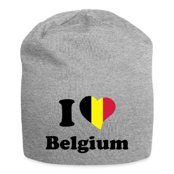 I love Belgium - J'aime la Belgique - Bonnet en jersey - gris chiné - Devant
