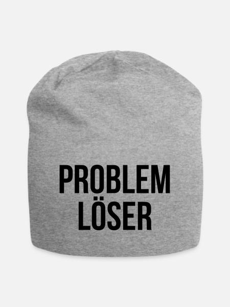 Problemlöser ! Spruch Geschenk - Jersey-Beanie - Grau meliert